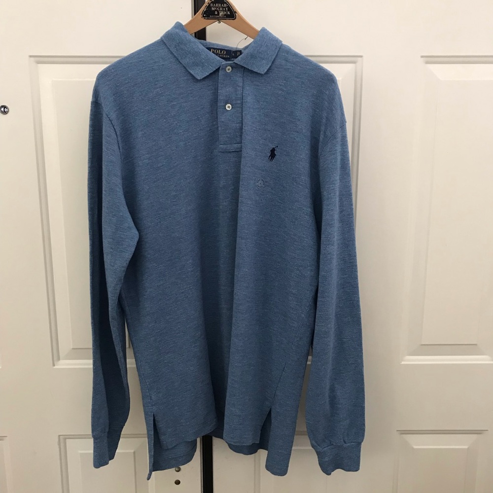 Polo Ralph Lauren Long Sleeve Blue Button T-shirt